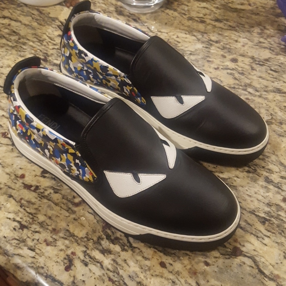 Fendi Monster Confetti Slip-Ons